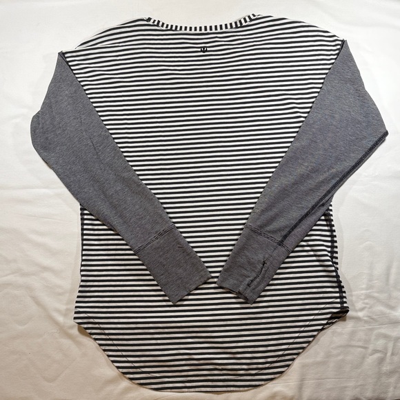 lululemon athletica Tops - Lululemon Athletica Black and White Striped Long Sleeve Tee